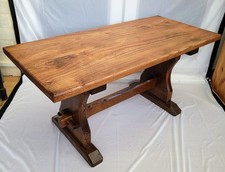 Antique Vintage Oak Arts & Crafts Coffee  Side Table C 1920-1950