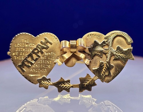 Antique 9ct gold mizpah - antique,