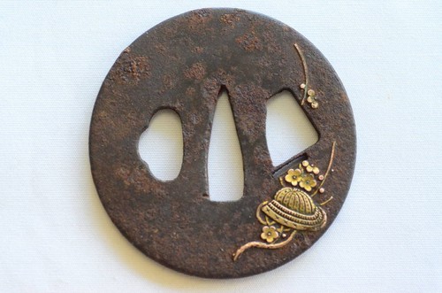 Unsigned iron tsuba plum - iron,