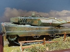 West German Leopard Tank Built And Painted On Diorama Base. 1/35