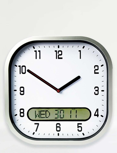 Clear time day date wall - clear,