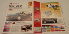 Venturi 260 1984-1994 French Sports Car Spec Sheet IMP HOT CARS Brochure
