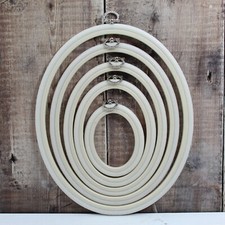Nurge Embroidery Flexi Hoop Cross Stitch Oval Display White in 5 Sizes