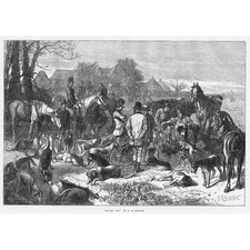 Victorian Fox Hunting Scene