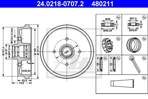 Brake drum for seat - 2x,