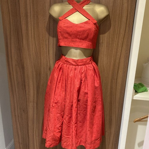 Tara starlet red broderie - red,