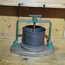 Antique Vintage Cast Iron Framed Meat Cheese Press Working 10.5 " Wide