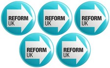 5 x Reform UK Party BUTTON PIN