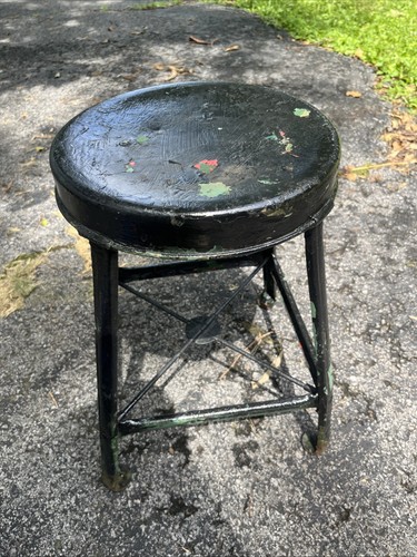 Vintage industrial stool rusty - vintage,