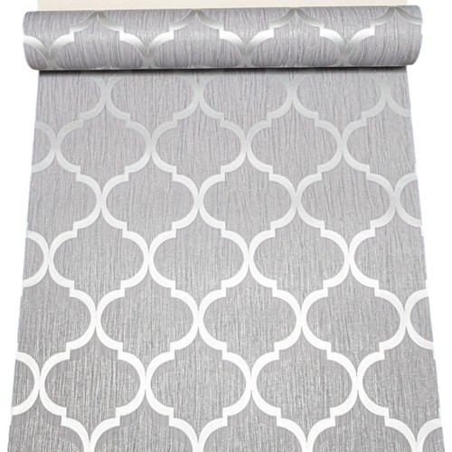 Silver geometric trellis - silver,