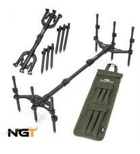 NGT 3 Rod Pod Carp Fishing Fully Adjustable TRI POD With Fishing Carry Case Bag