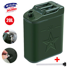20L Metal Jerry Can Car Storage Fuel Petrol Diesel Oil Container + Flexy Spout
