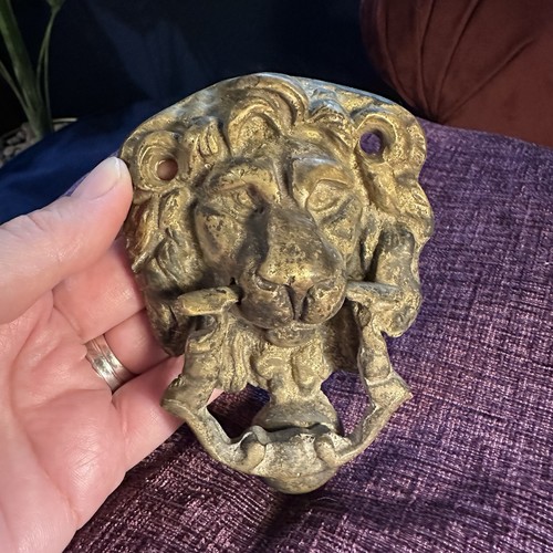 Vintage brass lion head door - vintage,