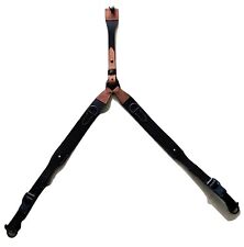 2 x pack of 2 Y Straps pure Leather Suspender for WW2 German Black-repro