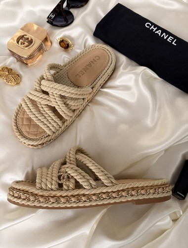 Chanel beige rope chain - beige,