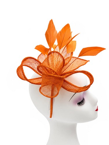 Feather looped fascinator - feather,