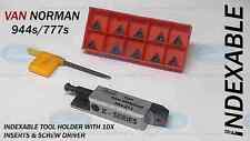 Van Norman 944S & 777S Indexable Boring Bar Bit Holder WITH 10x INSERTS SCREW DR