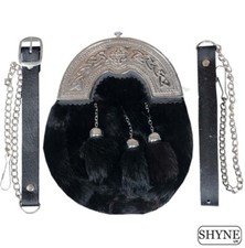 BLACK RABBIT FUR FULL DRESS