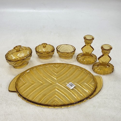 Vintage art deco amber glass - vintage,