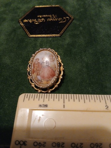 Limoges style cameo brooch - limoges,
