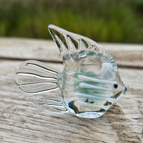 Mini glass fish figurine clear - fish,