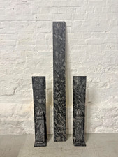 Reclaimed Black Marble Fireplace Legs & Centre Frieze – Art Deco Style