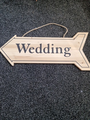 Wooden wedding sign - wooden, left