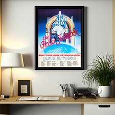 Live Aid 1985 The Global Jukebox Historical Promotional Retro Poster A3