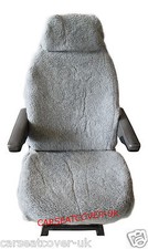 For FIAT DUCATO LUXURY MOTORHOME SEAT COVERS FAUX SHEEPSKIN PAIR - GREY