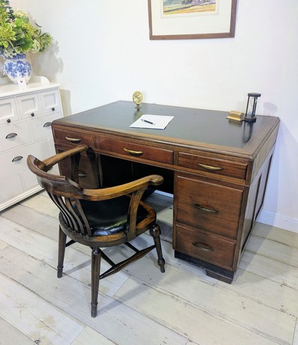 Art deco mahogany desk - art,