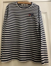Comme des Garcons Men's Play Navy & White Top XL vgc