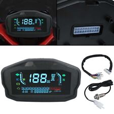 LCD Digital Universal Motorcycle Odometer Speedometer Tachometer KM/H MPH Gauge