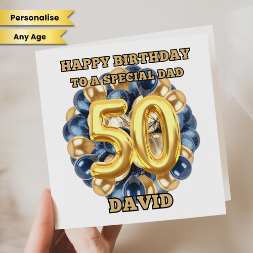 Dad 50th birthday card for - dad,