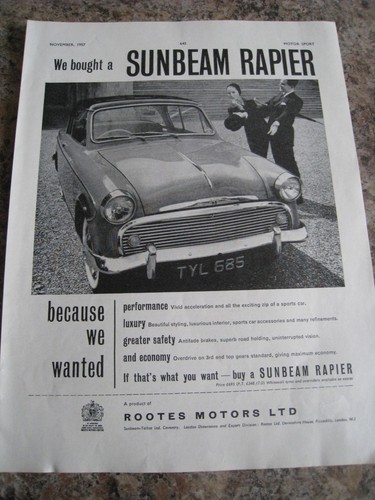 Bought sunbeam rapier - sunbeam,