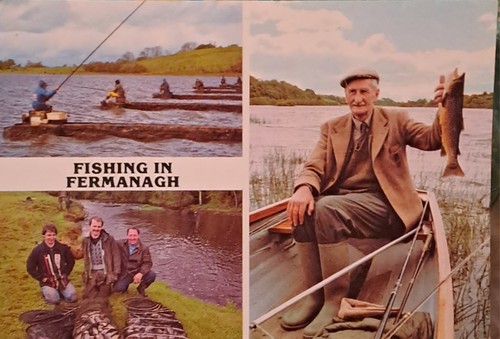 Vintage postcard fishing - fishing, in