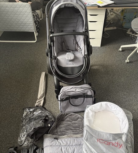Icandy peach grey pram - icandy,