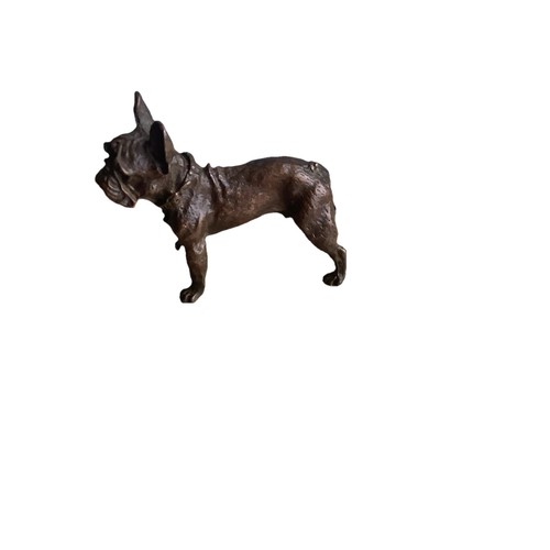 Bronze french bulldog figure - bronze,