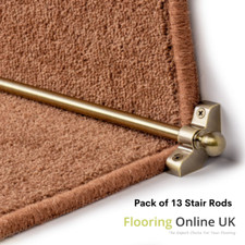 Pack Of 13 Antique Stair Rods 70cm Width Easy To Fit Stair Carpet Runner Bars