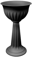 75cm Tall Black Urn Plant Pot Outdoor Garden Round Plastic Planter Water Feature