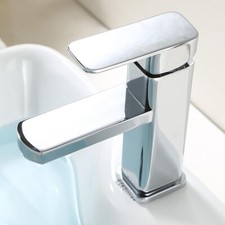 NEW Modern Waterfall Bathroom Tap Basin Sink Mono Mixer Chrome Cloakroom Fitting