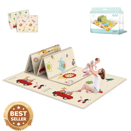 Foldable baby play - play, mat
