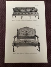 Antique 1913 Print, Louis XVI Sofa, & Epoch Louis XVI Sofa, French Furniture
