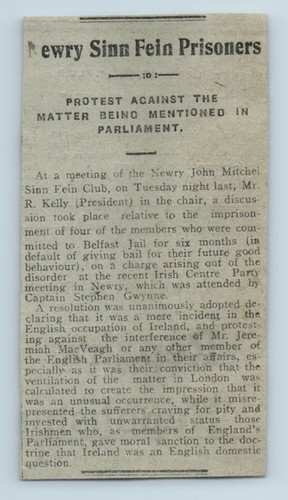 1919 clipping newry john - 1919,