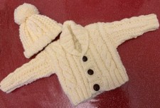 Shawl Neck Aran Baby cardigan