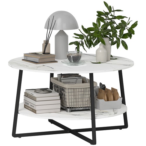 Homcom round coffee table with - round,