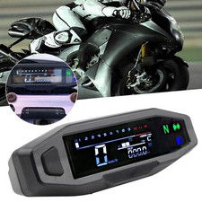Universal Digital Motorcycle LCD Speedometer Odometer Tachometer Gauge KM/H MPH