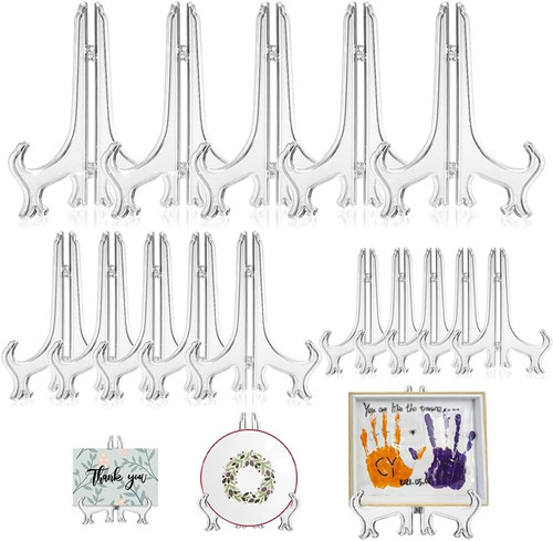 15pack clear plastic easels - 15pack,