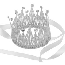  Princess Headband Baby Crown with Ribbon Party Dress up Accessories