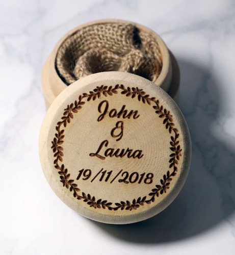 Personalised wooden ring box
