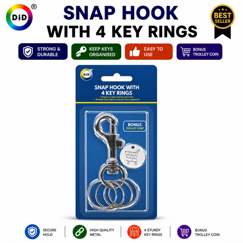 Snap hook with key rings - with,